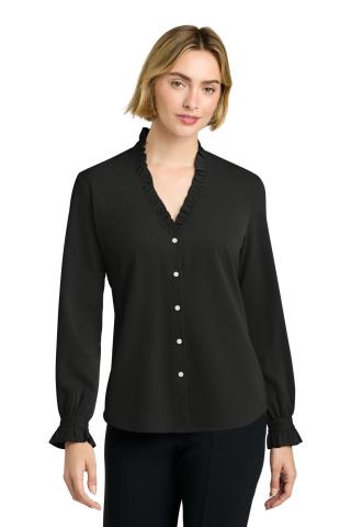 Ladies Long Sleeve Ruffle Collar Blouse