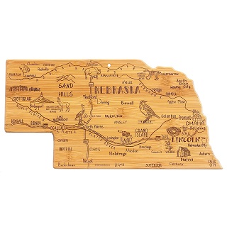 Nebraska State Shaped Cutting Board