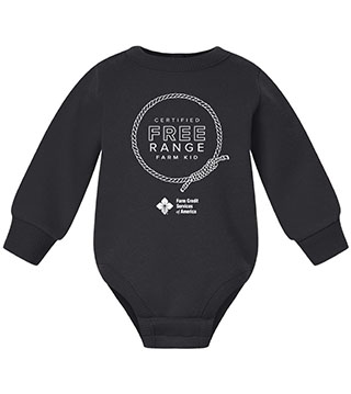 FC1-3421-DTFRFR - Free Range Farm Rope Infant Fleece Bodysuit