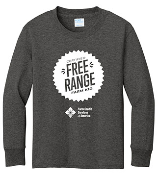 FC1-PC54YLS-DTFRFS - Free Range Farm Stamp Youth Long Sleeve Tee
