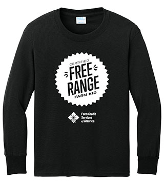 FC1-PC54YLS-DTFRFS - Free Range Farm Stamp Youth Long Sleeve Tee