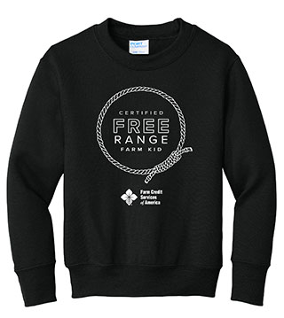 FC1-PC78Y-DTFRFR - Free Range Farm Rope Youth Crewneck Sweatshirt
