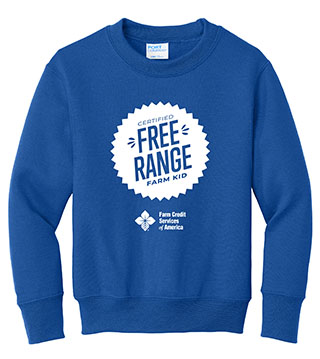 FC1-PC78Y-DTFRFS - Free Range Farm Stamp Youth Crewneck Sweatshirt