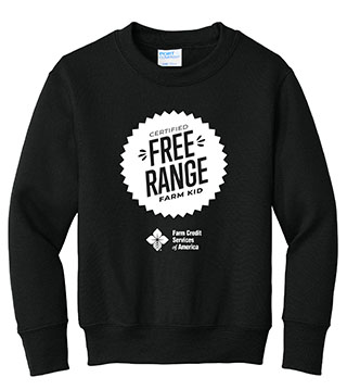 FC1-PC78Y-DTFRFS - Free Range Farm Stamp Youth Crewneck Sweatshirt