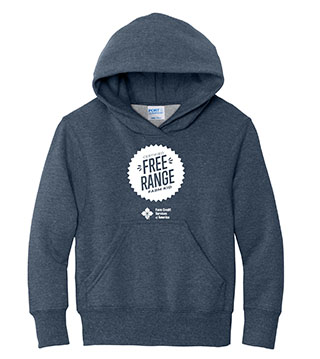 Free Range Farm Stamp Youth Pullover Hooded Sweatshirt