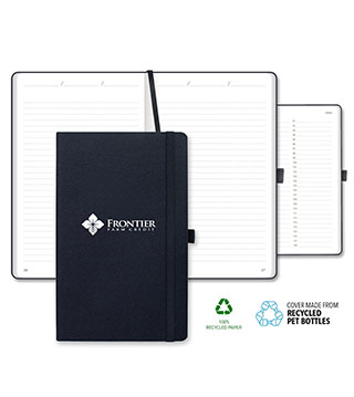 BLK25-QG18V - ECO rPET Medio Lined Recycled White Page Journal