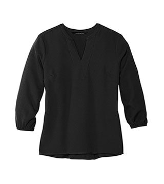 Women's Stretch Crepe 3/4-Sleeve Blouse
