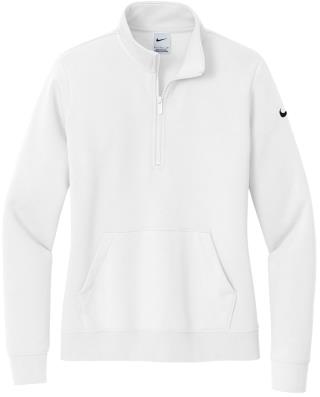 Ladies Club Fleece Sleeve Swoosh 1/2-Zip