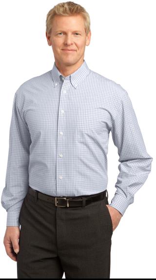 Plaid Pattern Easy Care Shirt